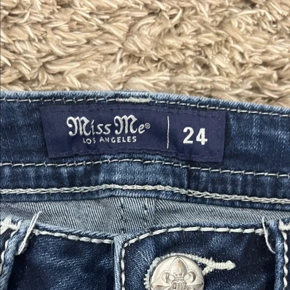 Miss Me Dark Blue Mid Rise Bootcut Jeans - Picture 4 of 9